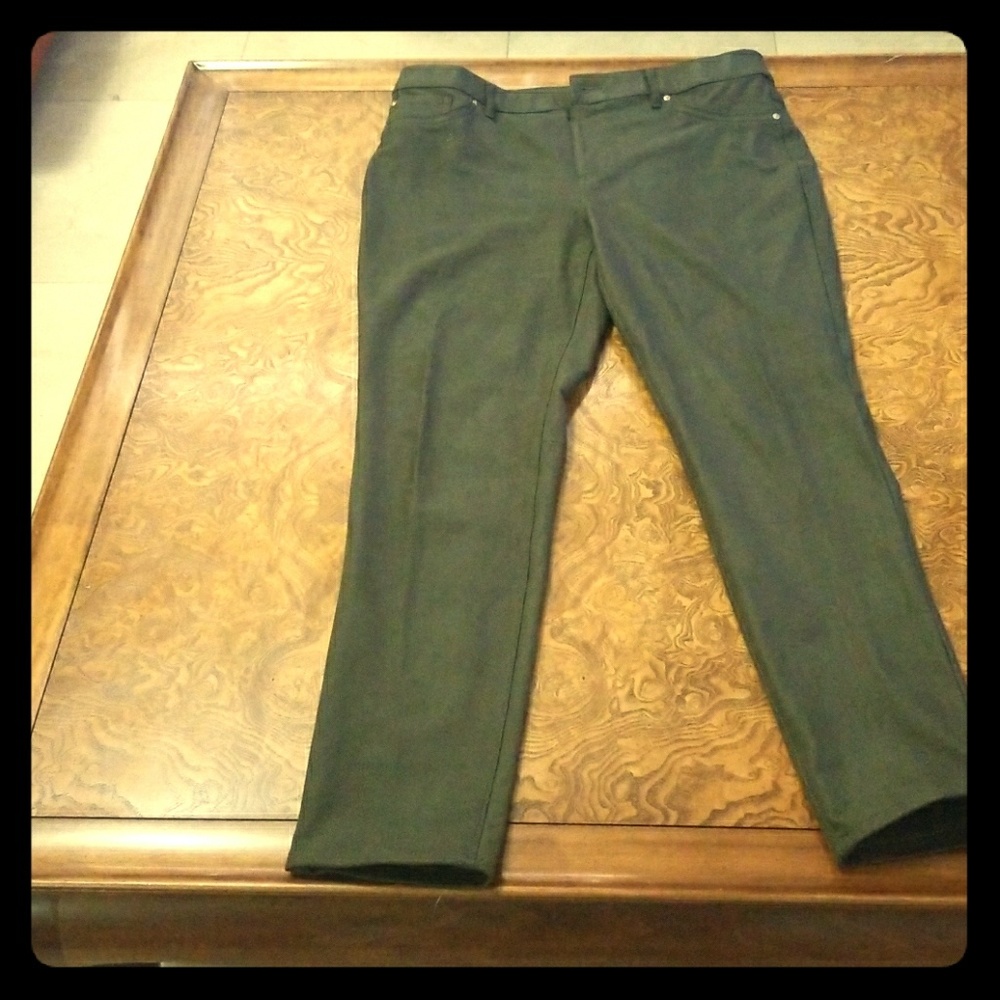 Dark green faux animal skin  pants
